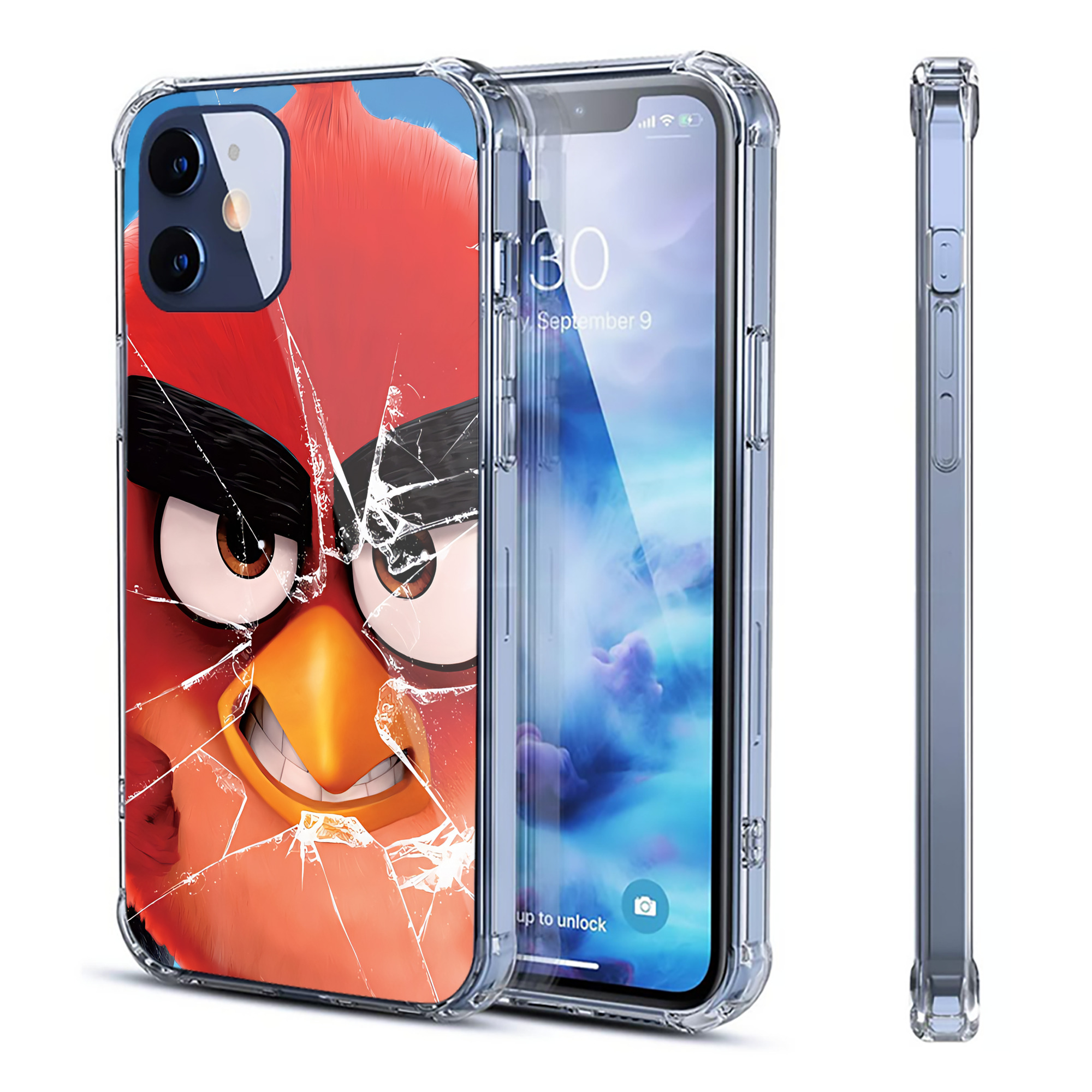 （画像用） Angry Birds アングリーバード 【iPhone 12シリーズ対応】透明スマホケース（クリアソフトケース）